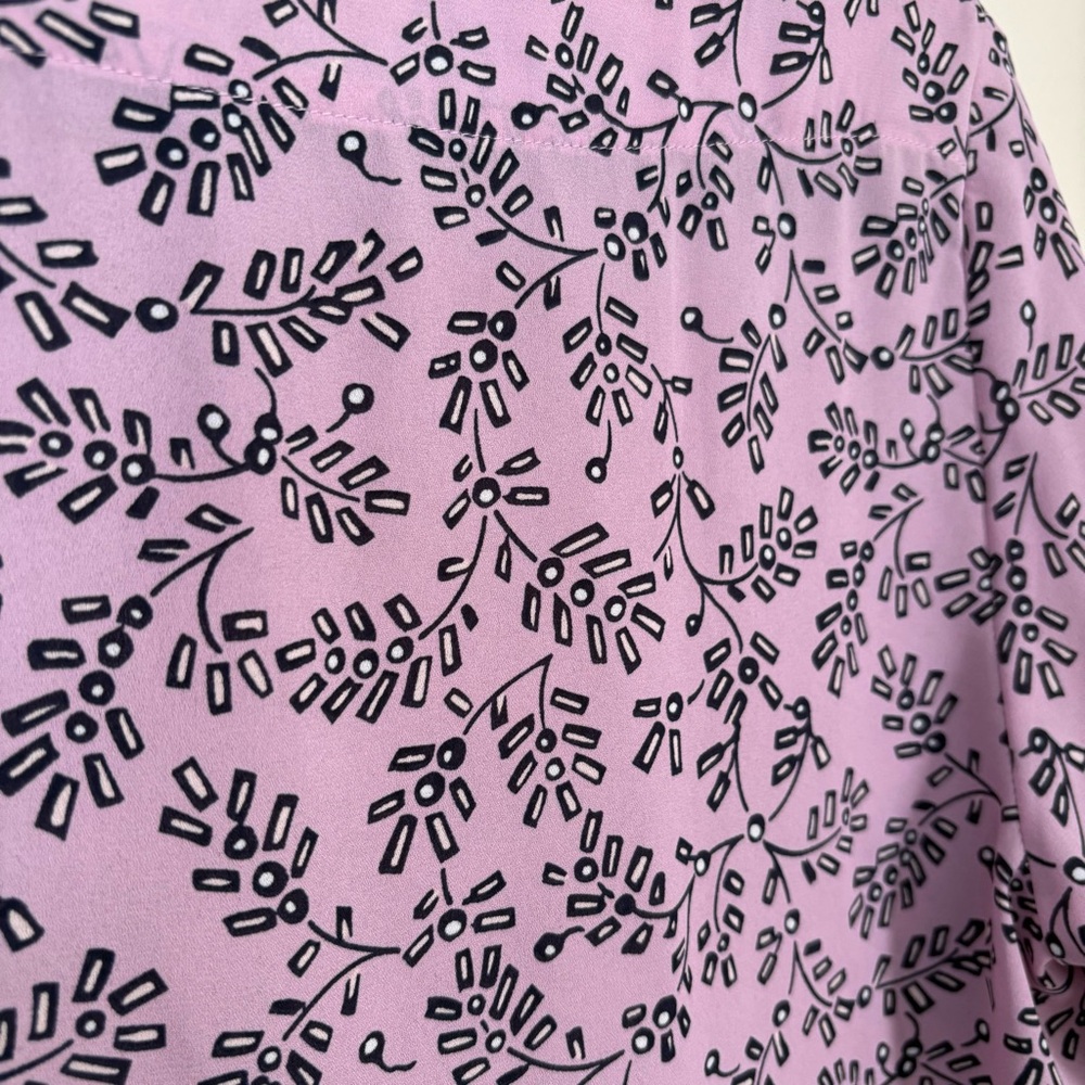 Ann Taylor Lavender Patterned Blouse - Picture 9 of 11